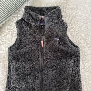 Patagonia Kids Gray Fleece Sherpa Vest 10
